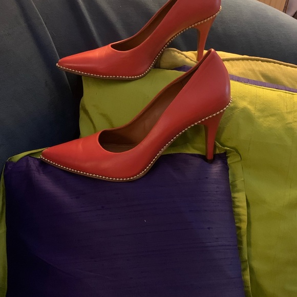 EUC Coach Red with Gold Beading Shoes -Size 7 - Picture 2 of 7